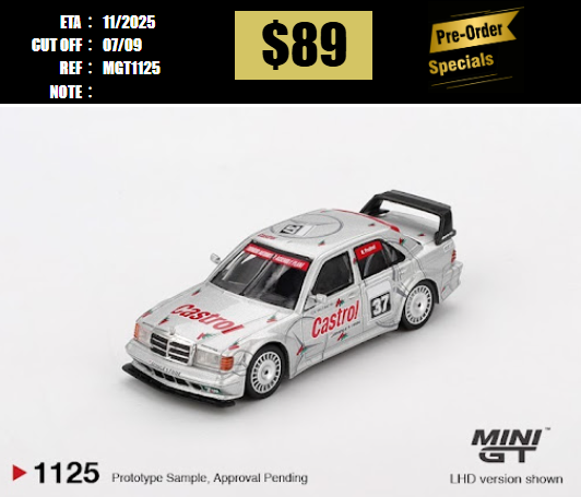 PO-$89 * MINI GT * 1:64 1125 Mercedes-Benz 190E 2.5-16 Evolution II #371995 SE Asia Touring Car Championship [OD25/08]