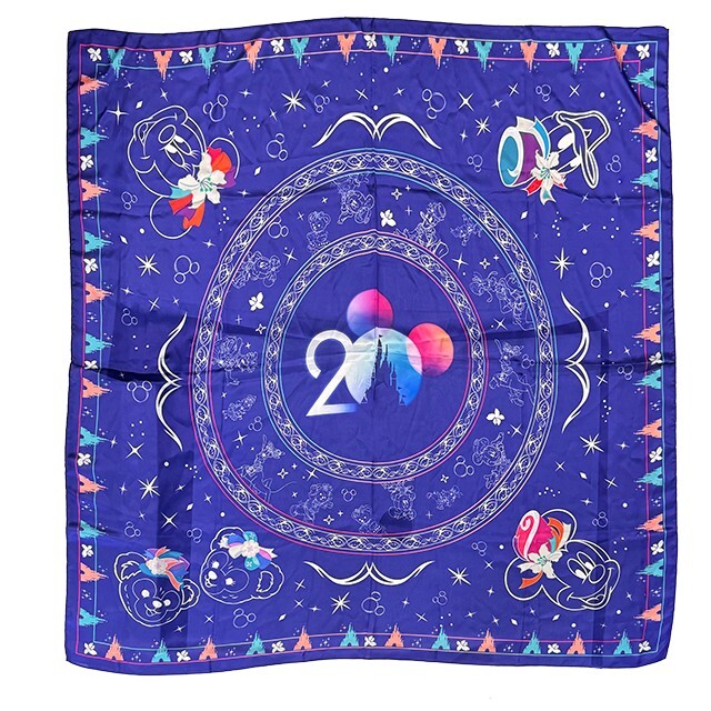 20周年奇妙派對 米奇 Mickey 圖案 方形 雪紡 絲巾 -香港迪士尼樂園
