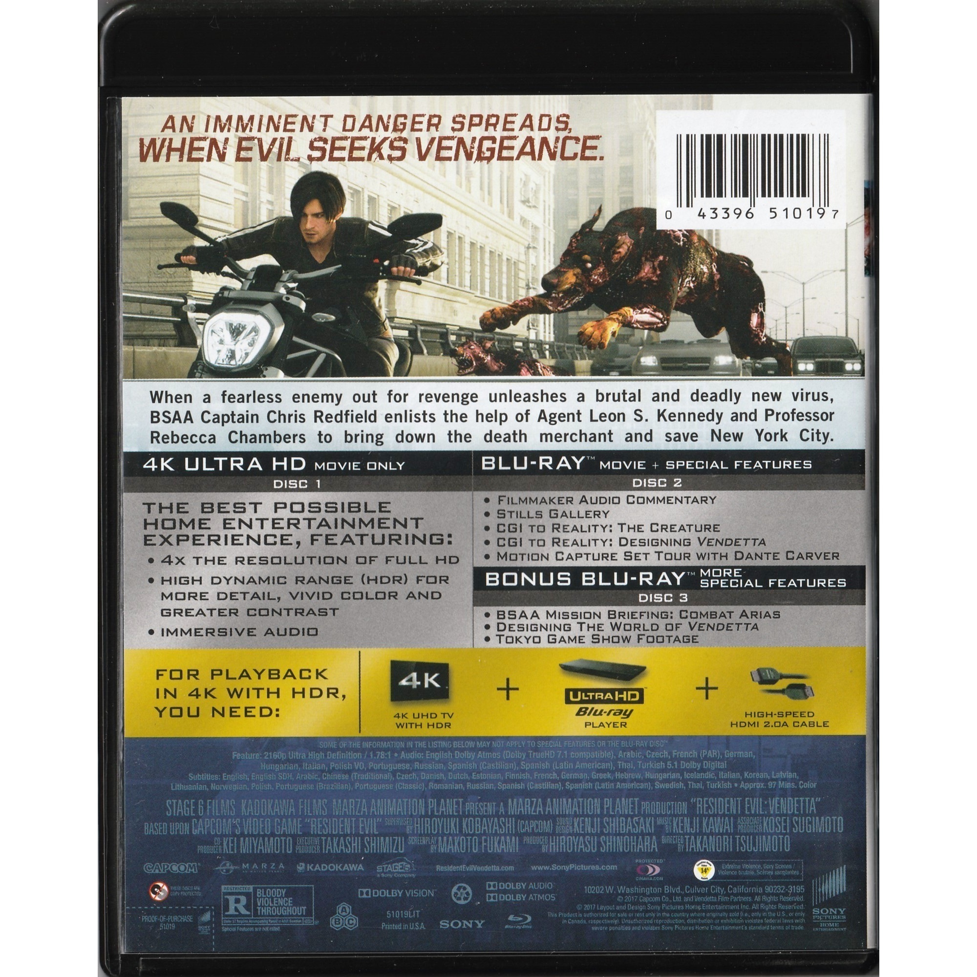 Resident Evil: Vendetta (2017) (4K Ultra HD + Blu-ray) (US Version)
