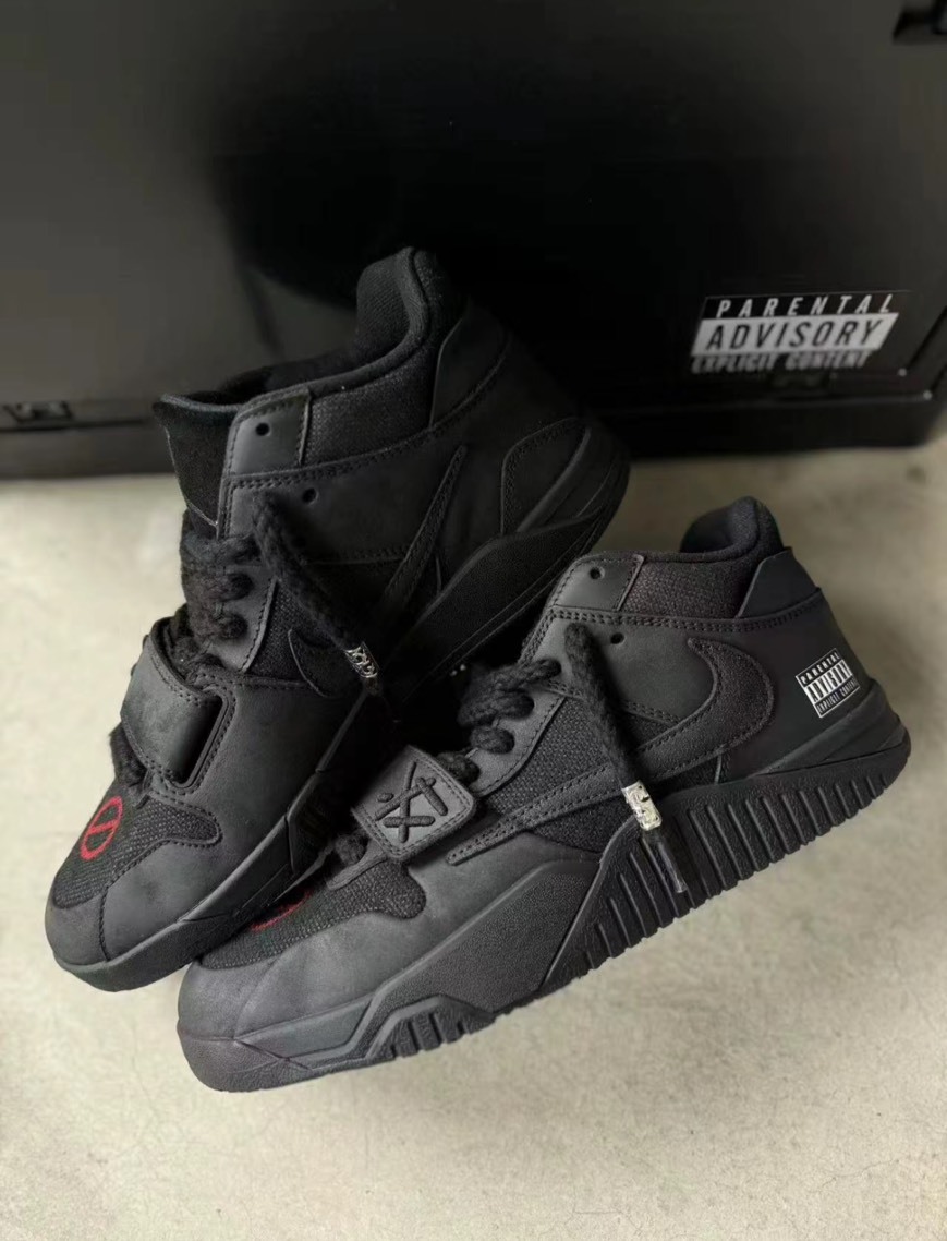 【訂製鞋款】Travis Scott x Jordan Jumpman Jack 肅靜 黑武士 黑魂 全黑 倒鉤 FZ8117-204 (Team519-肅靜）