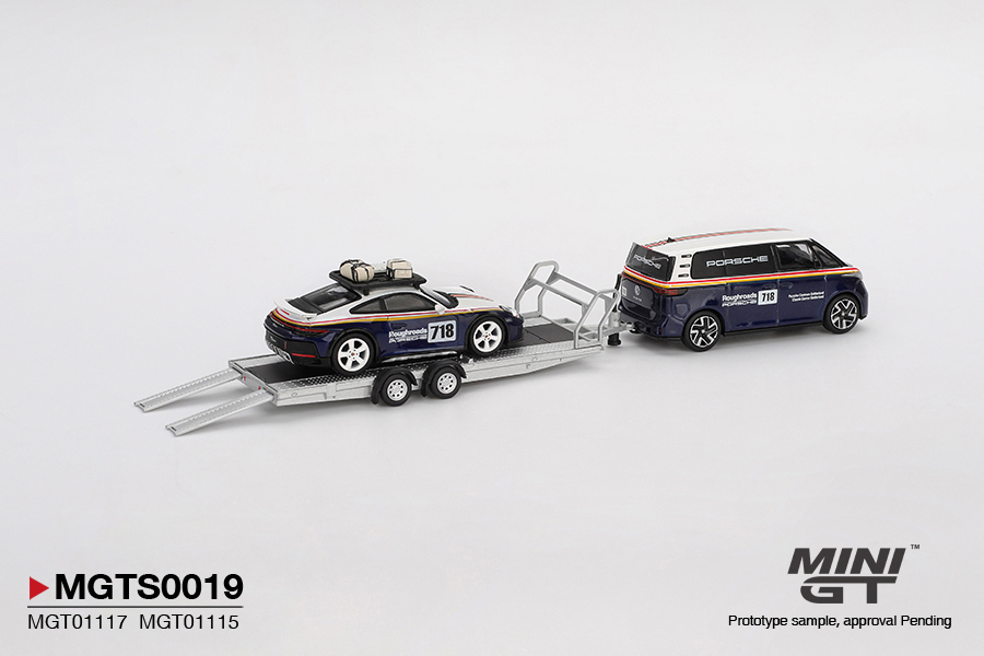 【預訂】Mini GT Porsche 911 Dakar #718 / Volkswagen ID. Buzz Porsche Centrum Gelderland Roughroads Set