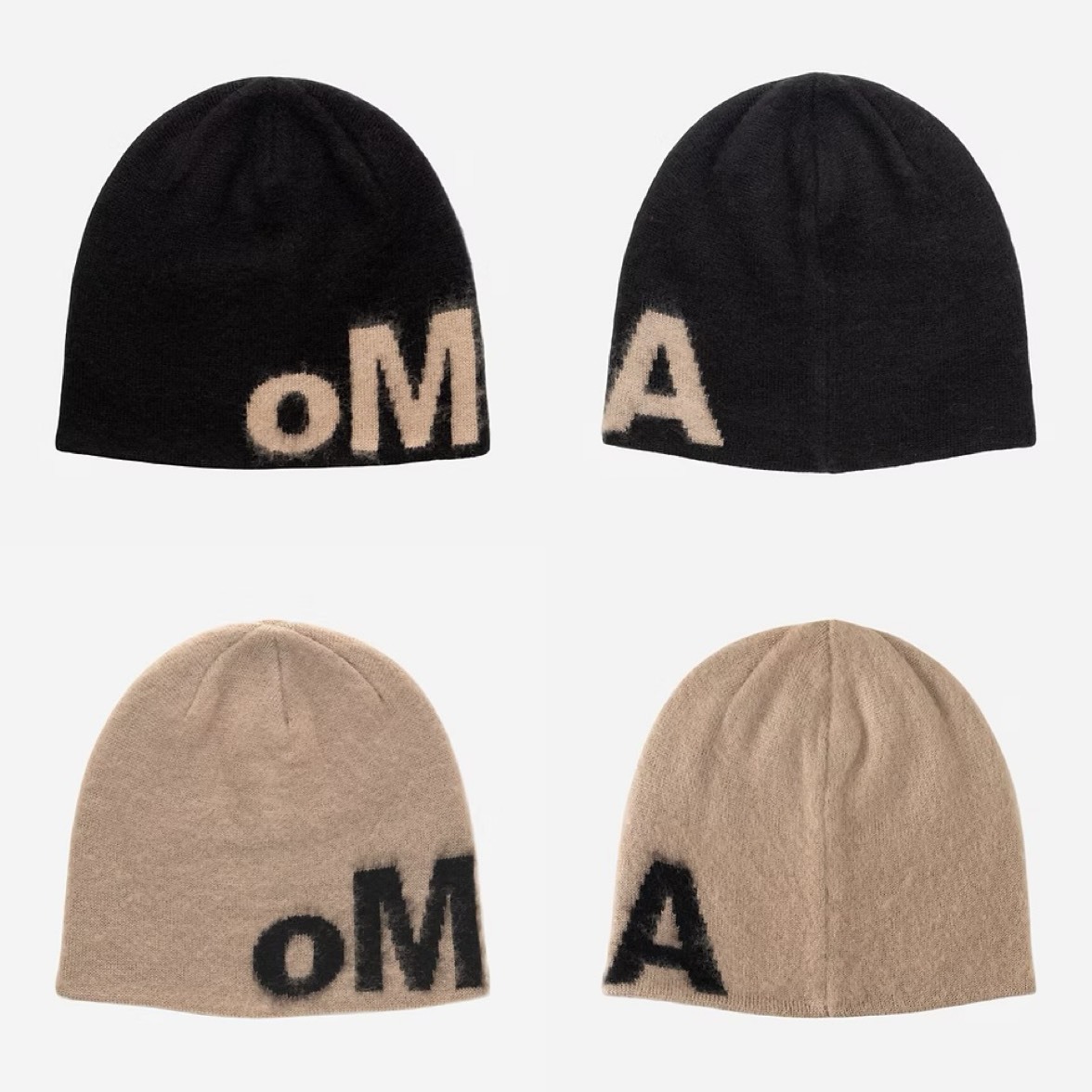 oMA Design Studio LOGO MOHAIR Skully Beanie 毛帽短毛帽