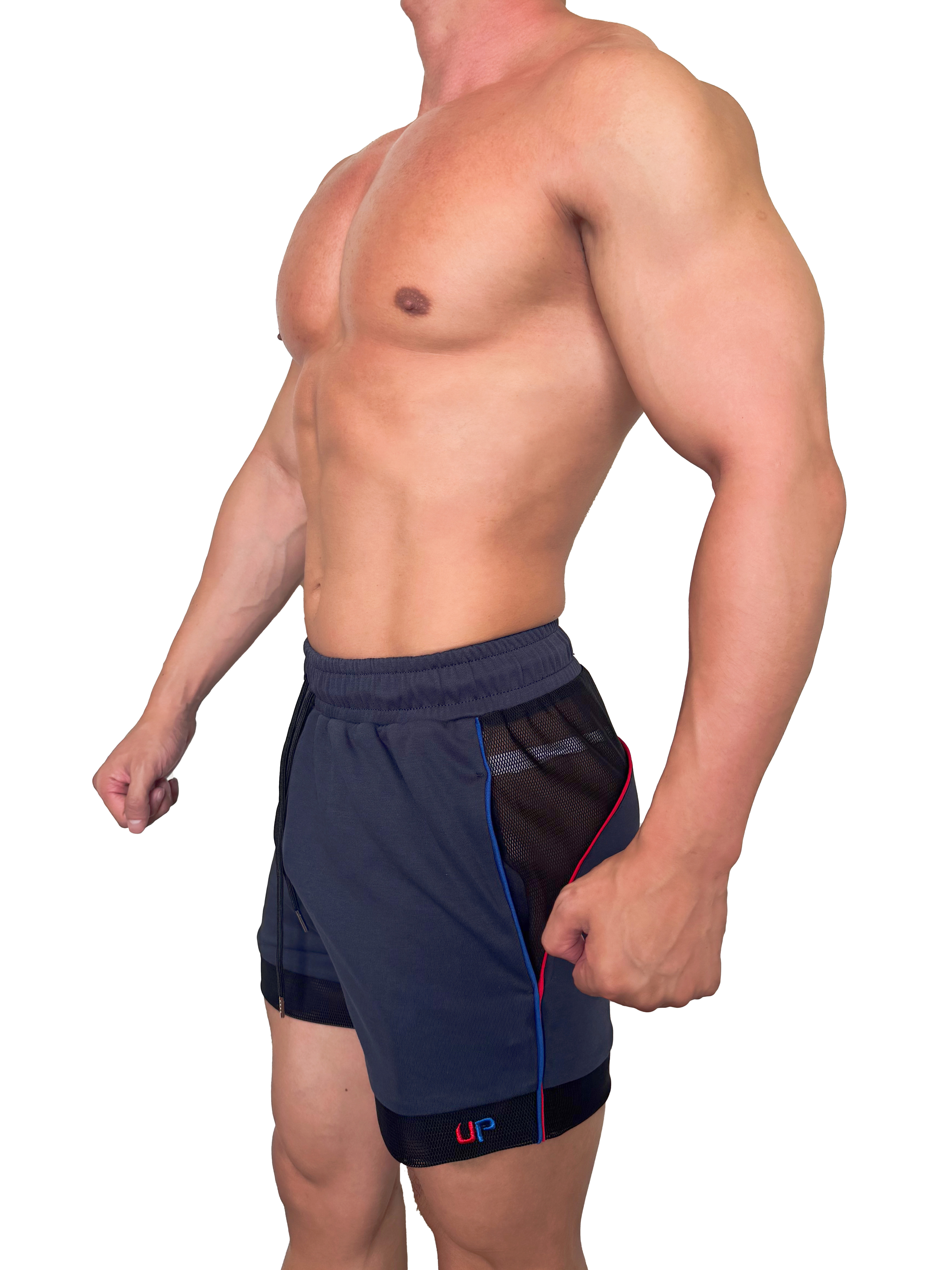 2025 全新系列 - UP For Fun Dual 透視棉短褲 海軍藍