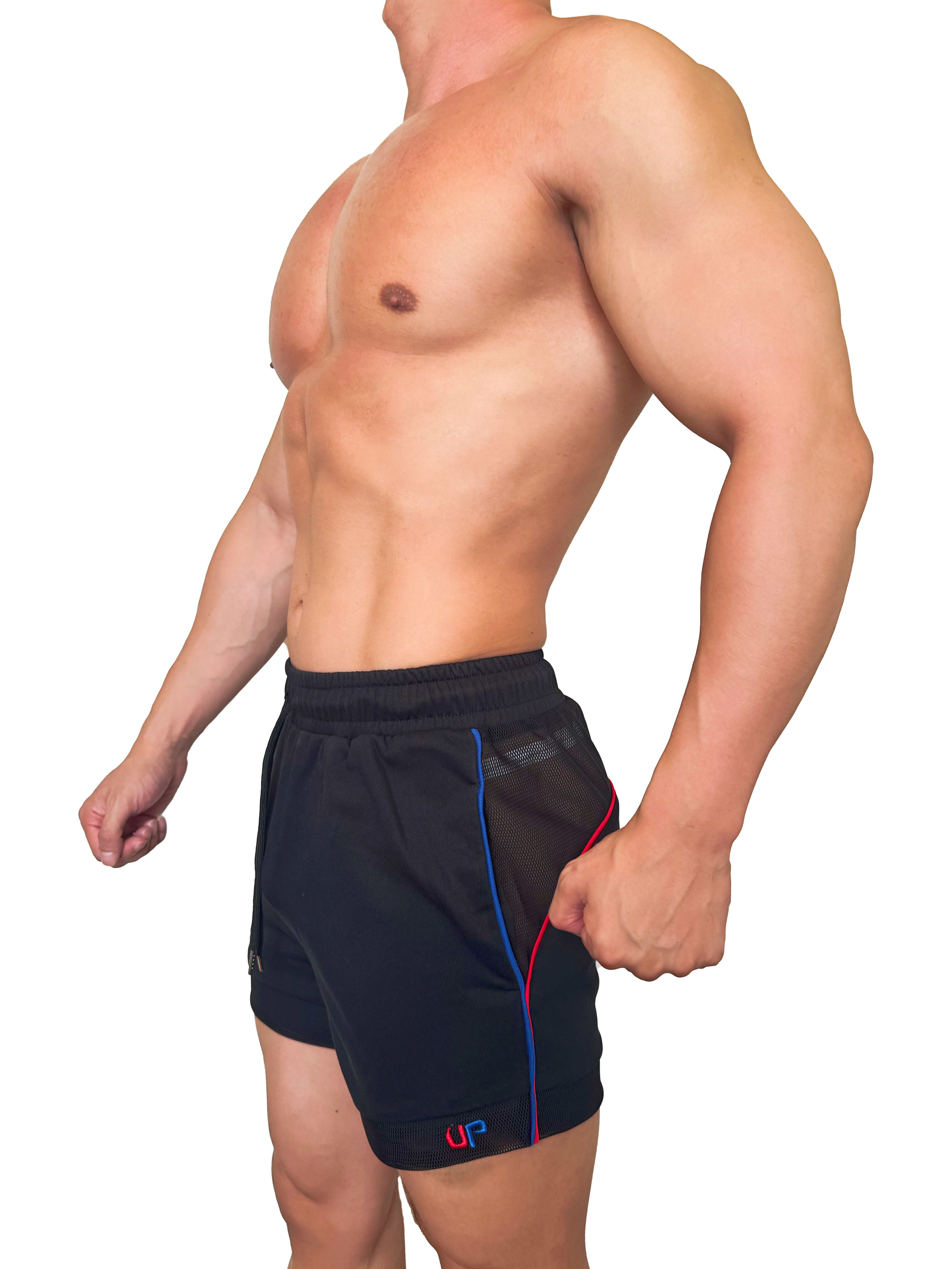 2025 全新系列 - UP For Fun Dual 透視棉短褲 極致黑