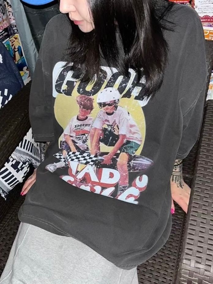 OverSize英文字圖案短袖Tee T5790