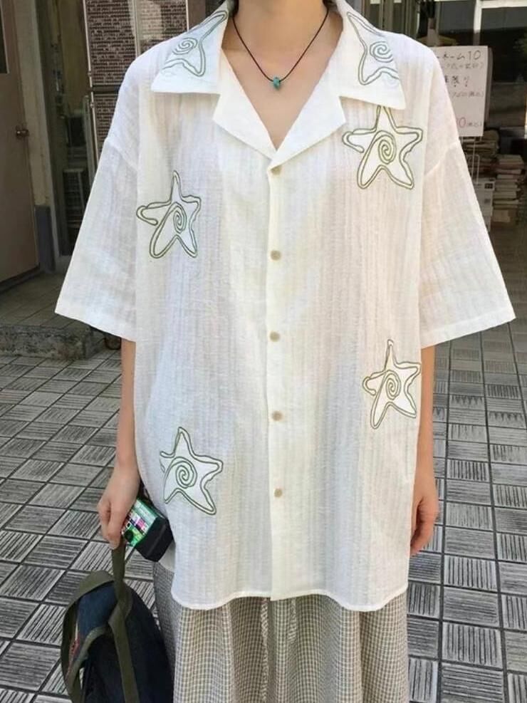 暗直紋圖案短袖恤衫 S2445