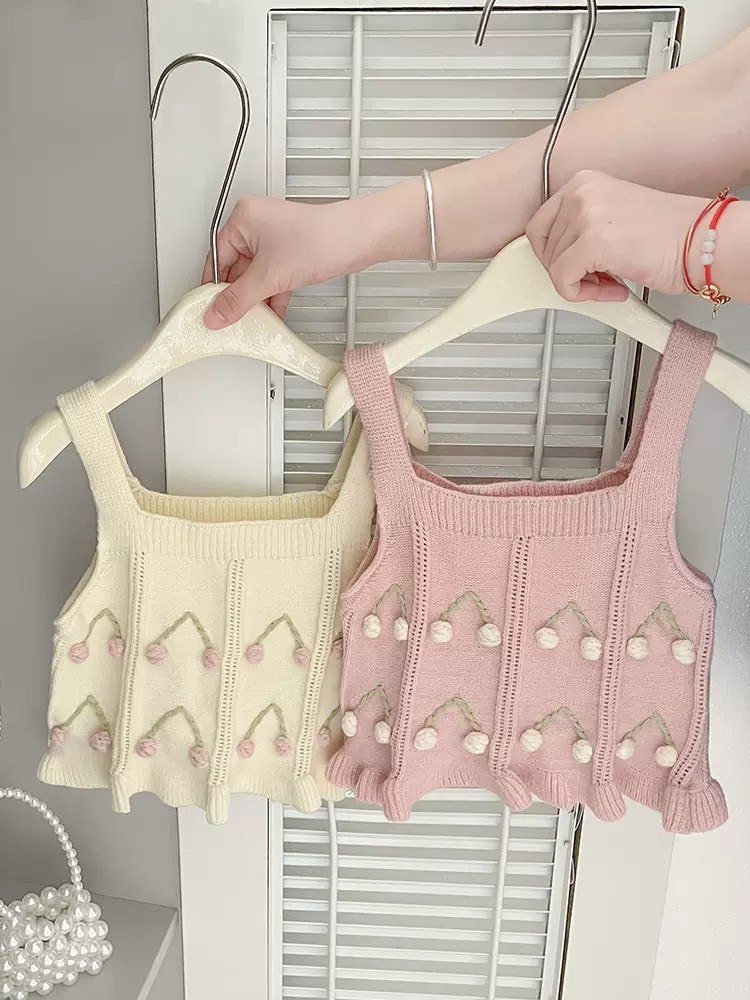 櫻桃針織背心上衣