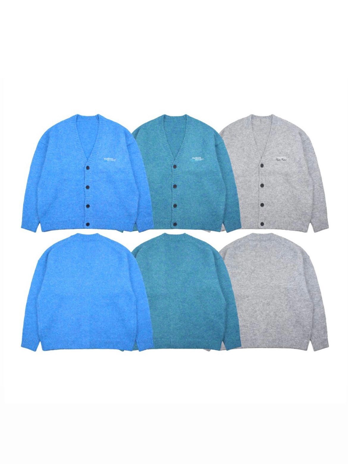 淨色綉字開胸針織外套 JK2631