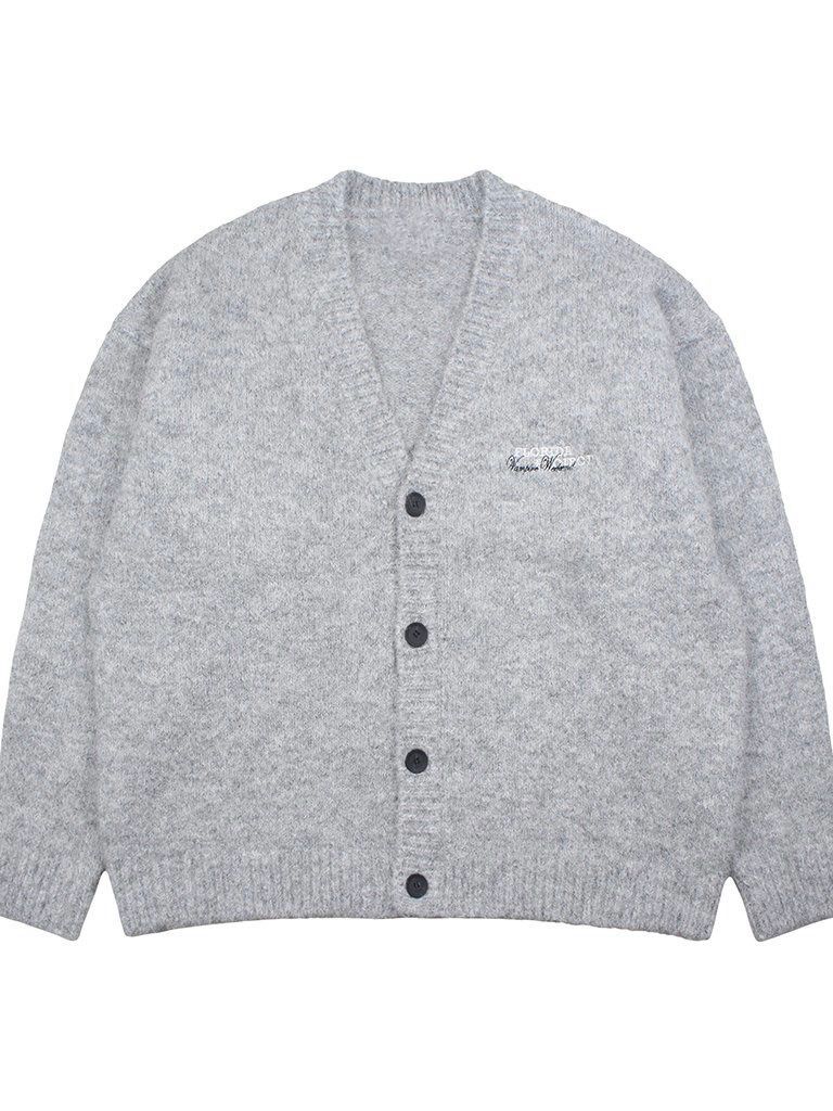 淨色綉字開胸針織外套 JK2631