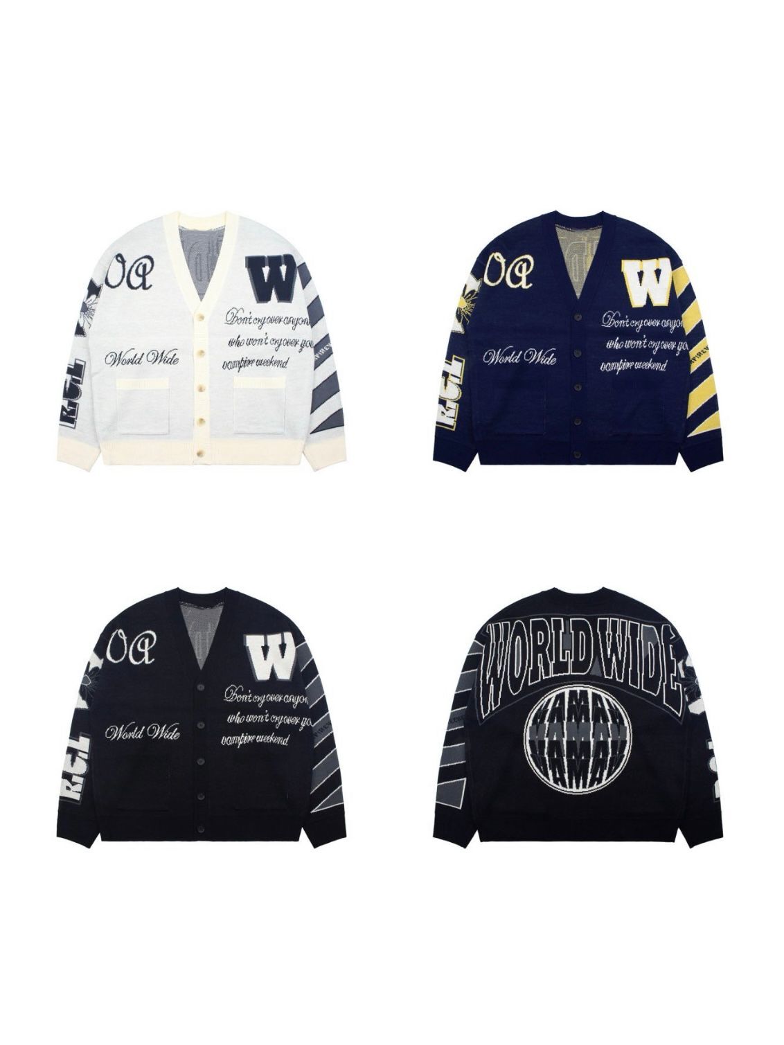 英文字開胸針織外套 JK2633