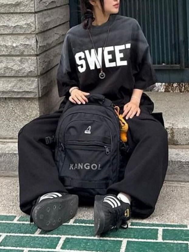 OverSize仿污英文字短袖Tee T5796