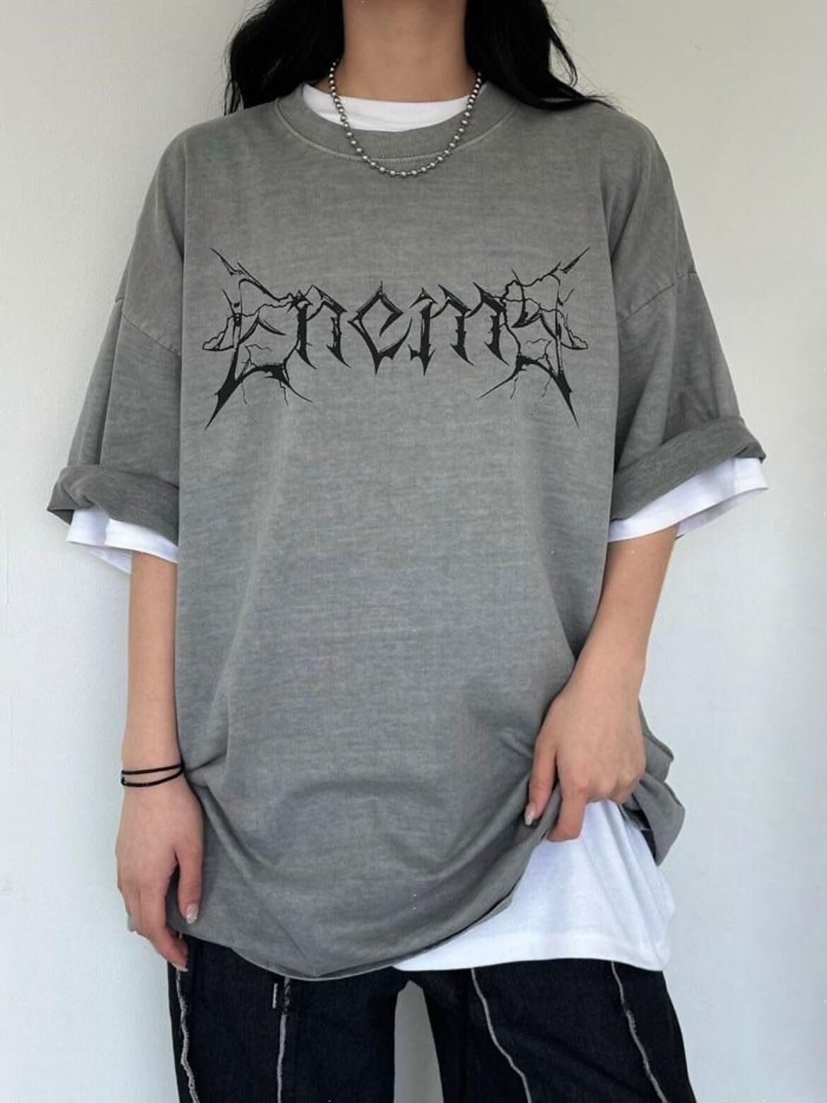 OverSize洗水英文字短袖Tee T5798