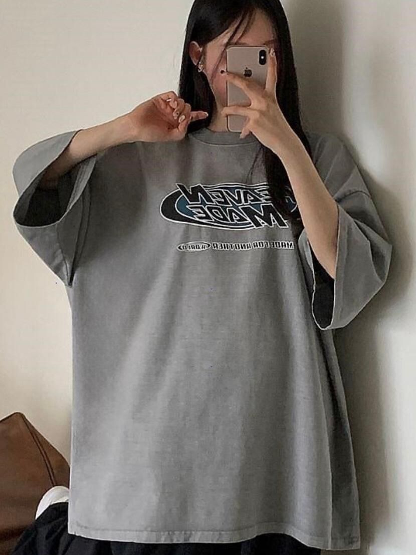 OverSize洗水英文字短袖Tee T5799