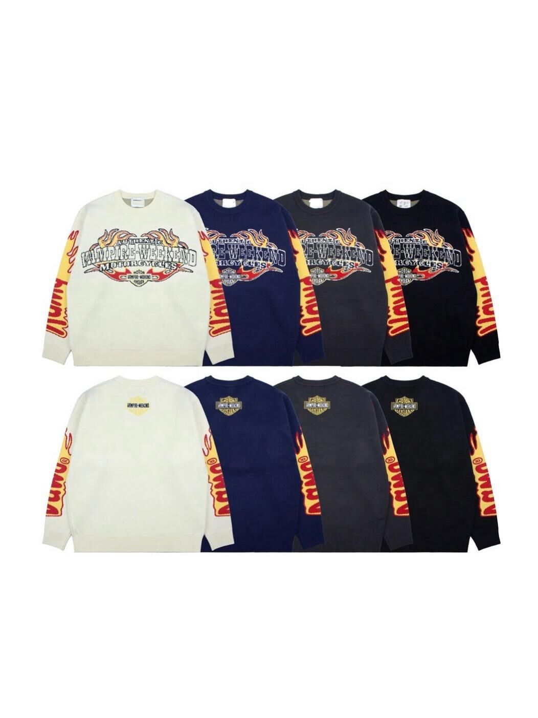 圓領英文字圖案針織衫 T5801