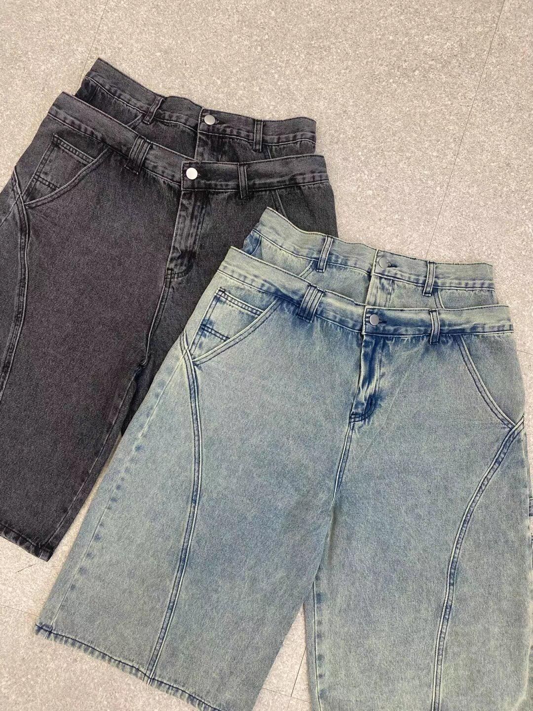 洗水雙褲頭牛仔短褲 And More-095P