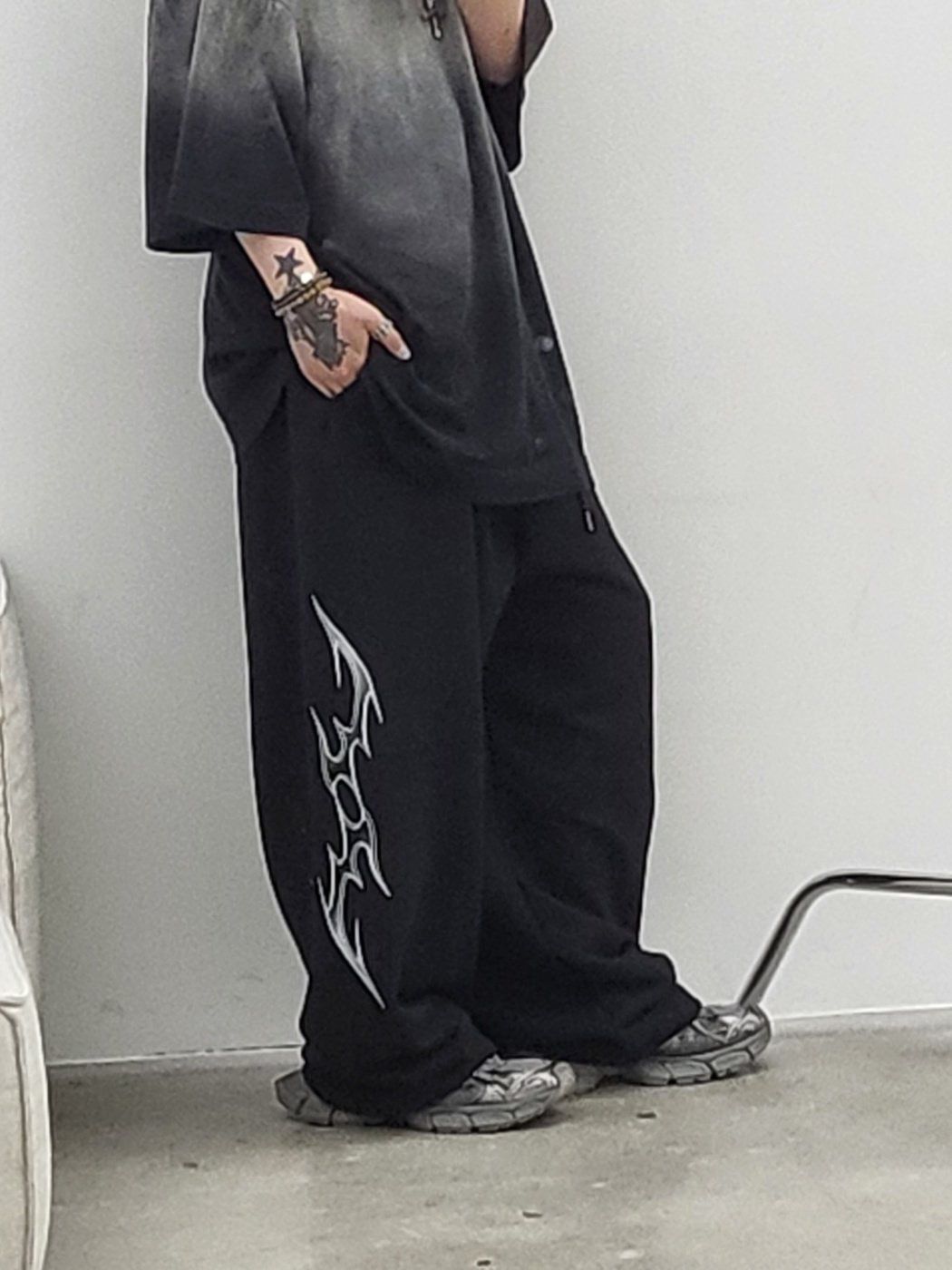 圖案可束腳運動褲 GLAMOUR-099P