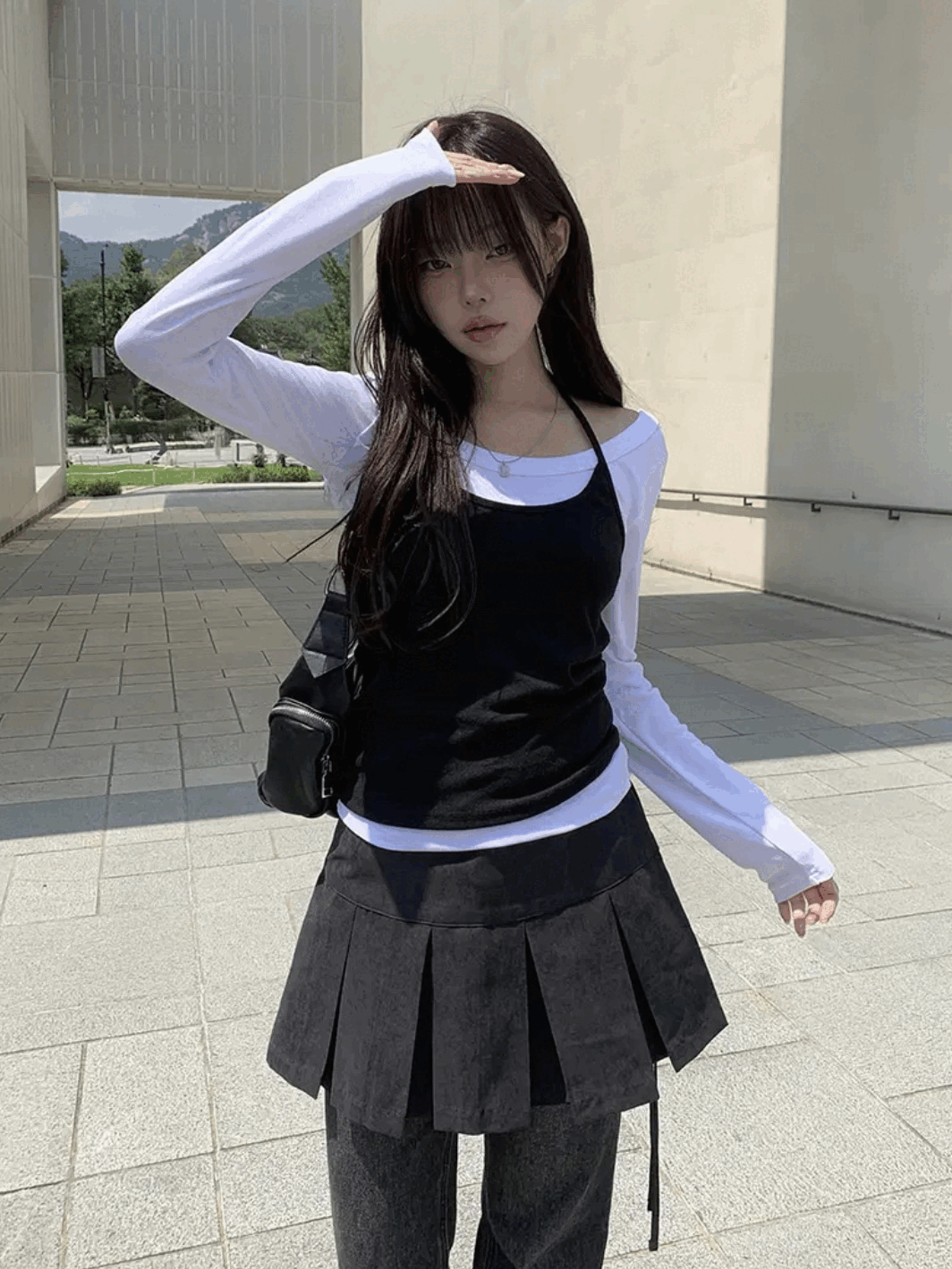 【網站預訂優惠】Boat Neck Tee With Halter Top Set