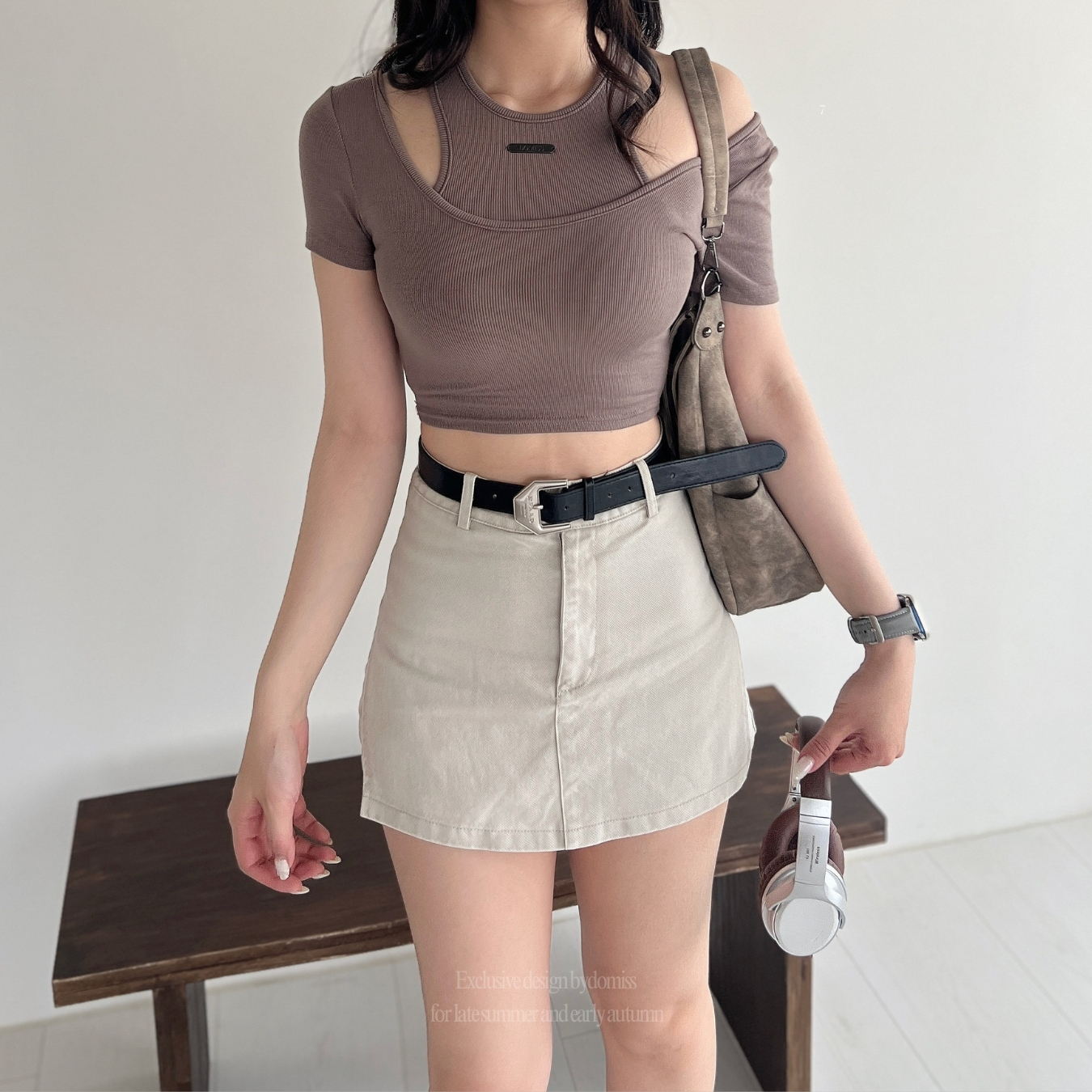 【DOMISS自訂】拼接假兩件 小心機! 背心 兩件式 短版上衣 短袖上衣-3色(現貨)