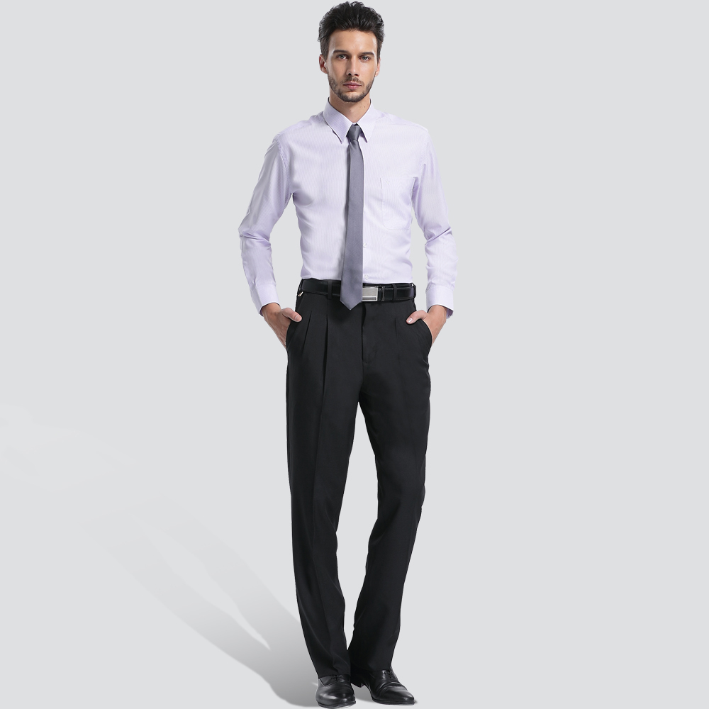 高級打摺西裝褲-黑