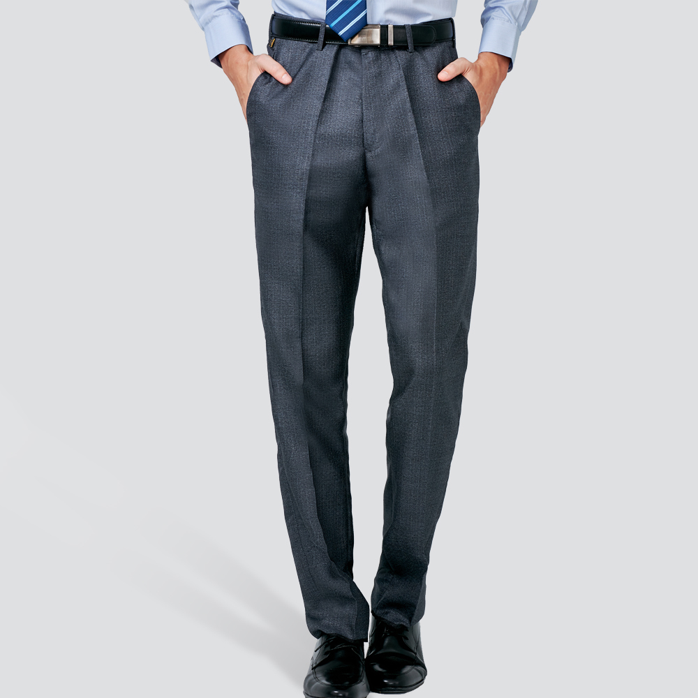 經典紋理平面西裝褲-深灰