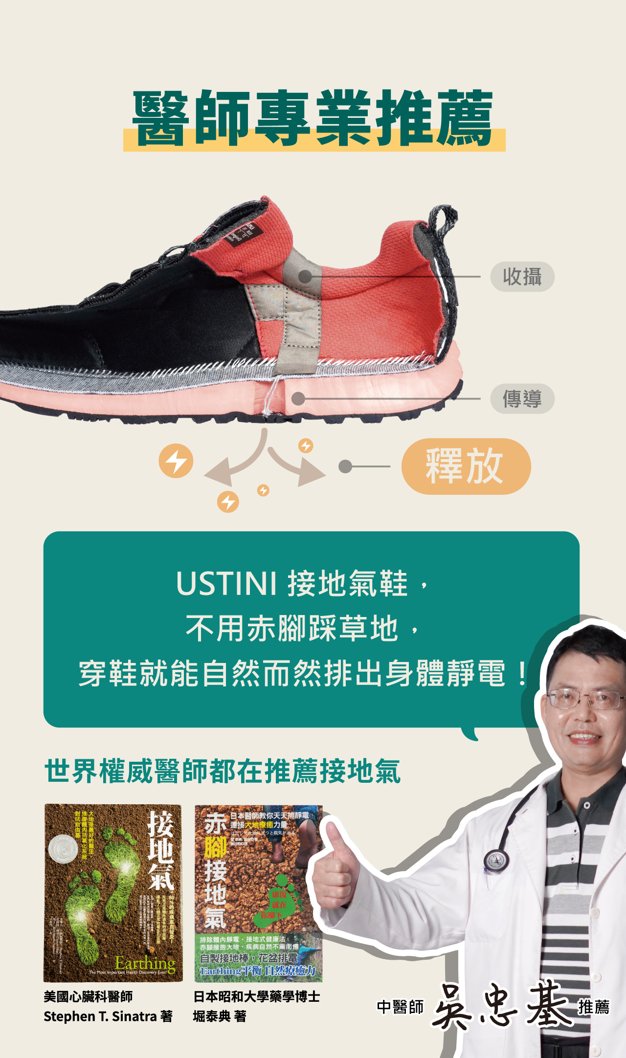 USTINI 我挺你健康鞋 專業醫師推薦