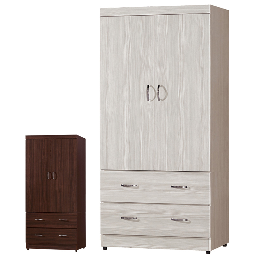 傑米2.7尺二門二抽衣櫃(兩色可選)