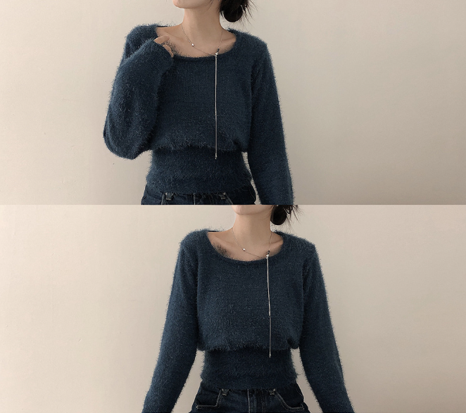 早秋預訂｜方領修腰FLUFFY針織衫