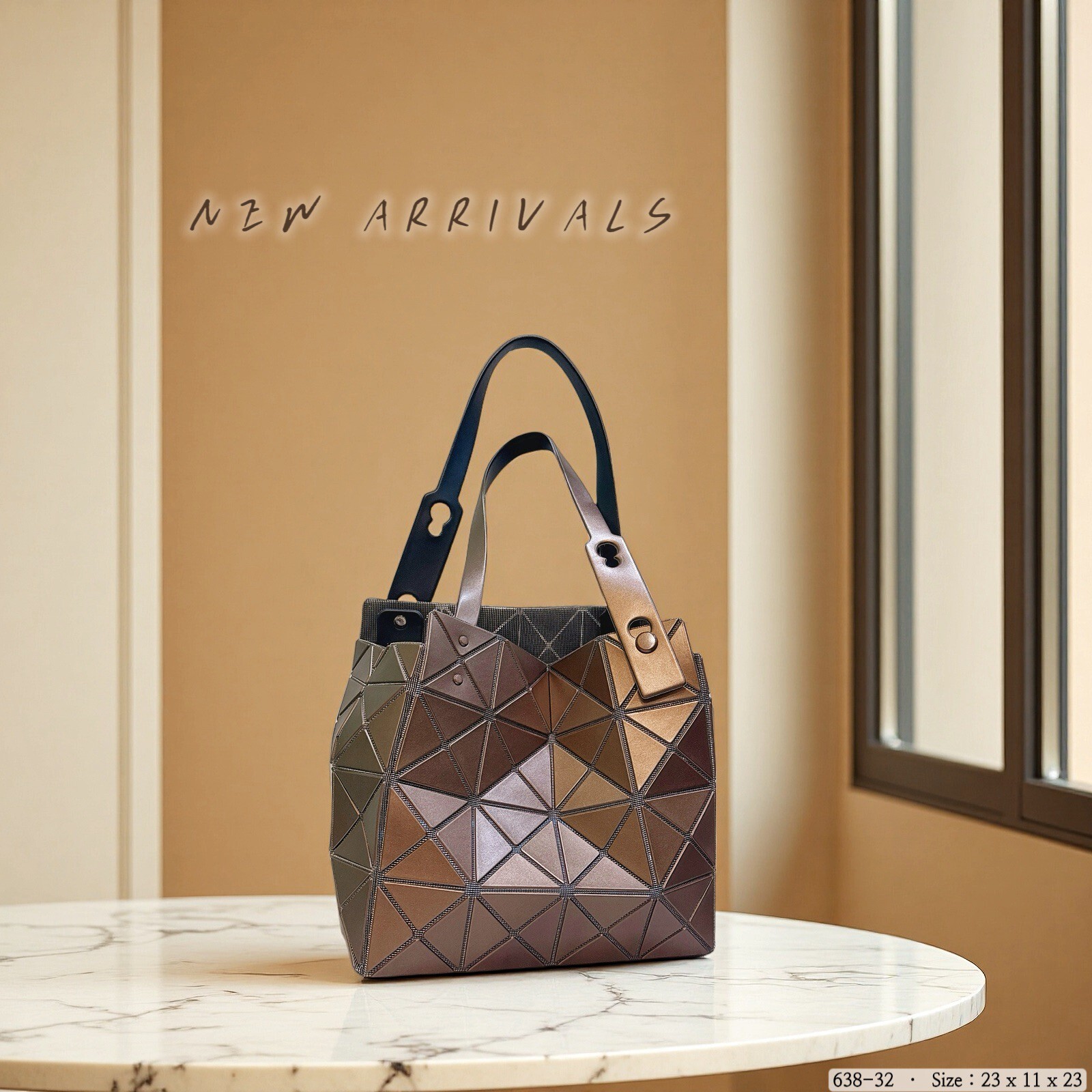 638-32韓國幾何手提方盒鑽石包