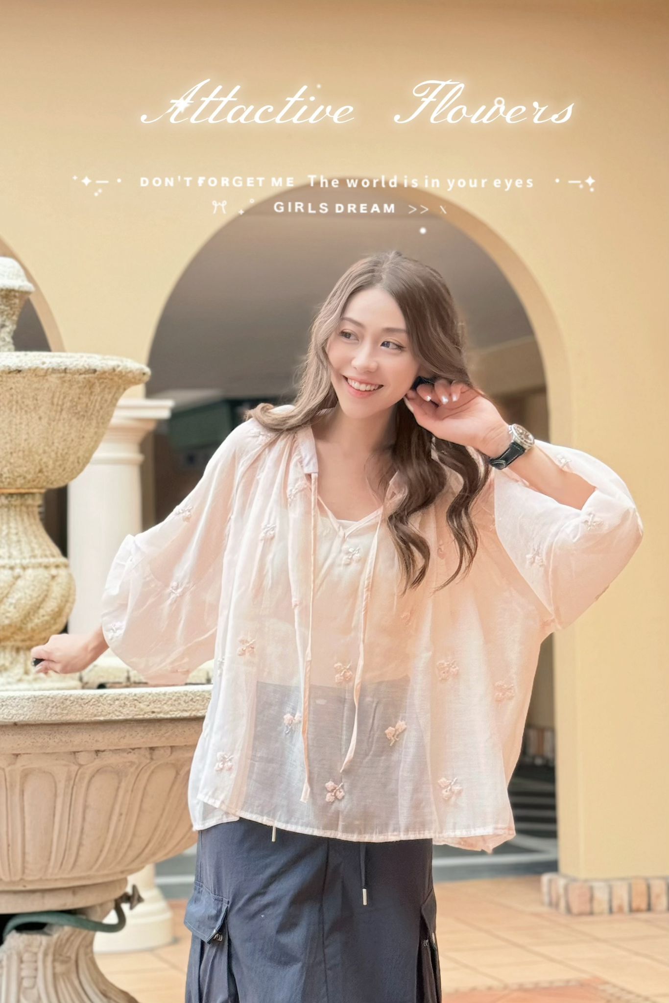 TOP#7662🤍花毯奶油紗前後上衣