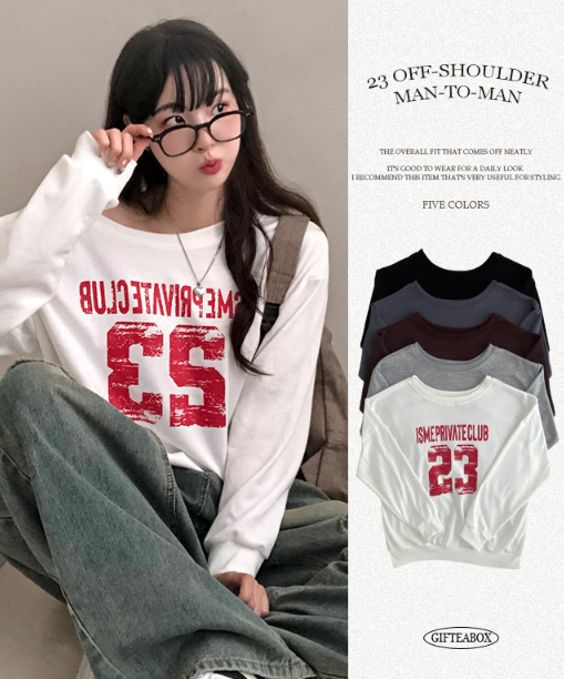 早秋預訂｜23 露肩寬鬆衛衣