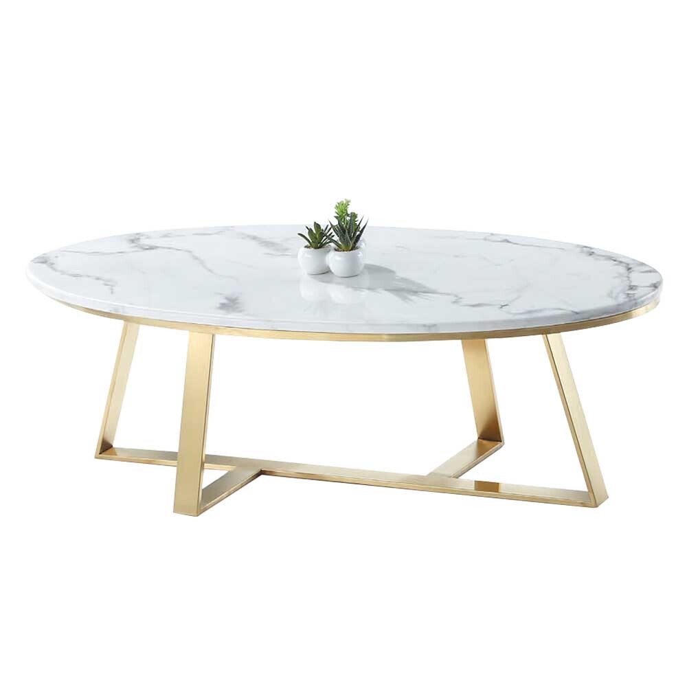 莎曼4尺橢圓形石面大茶几