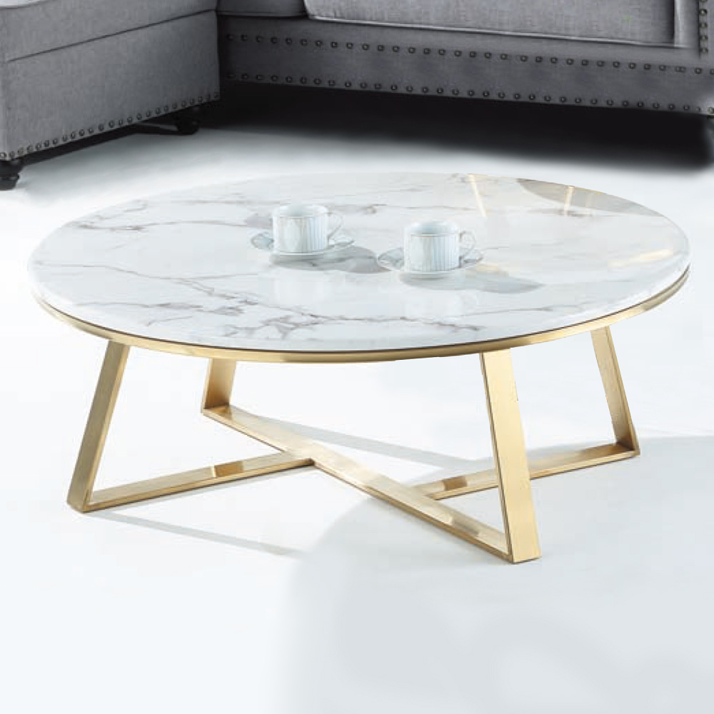 莎曼3.3尺圓形石面大茶几