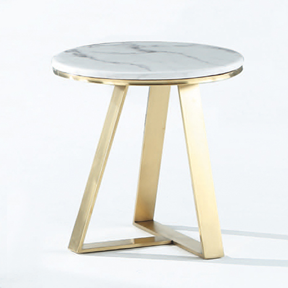 莎曼1.7尺圓形石面小茶几/邊桌