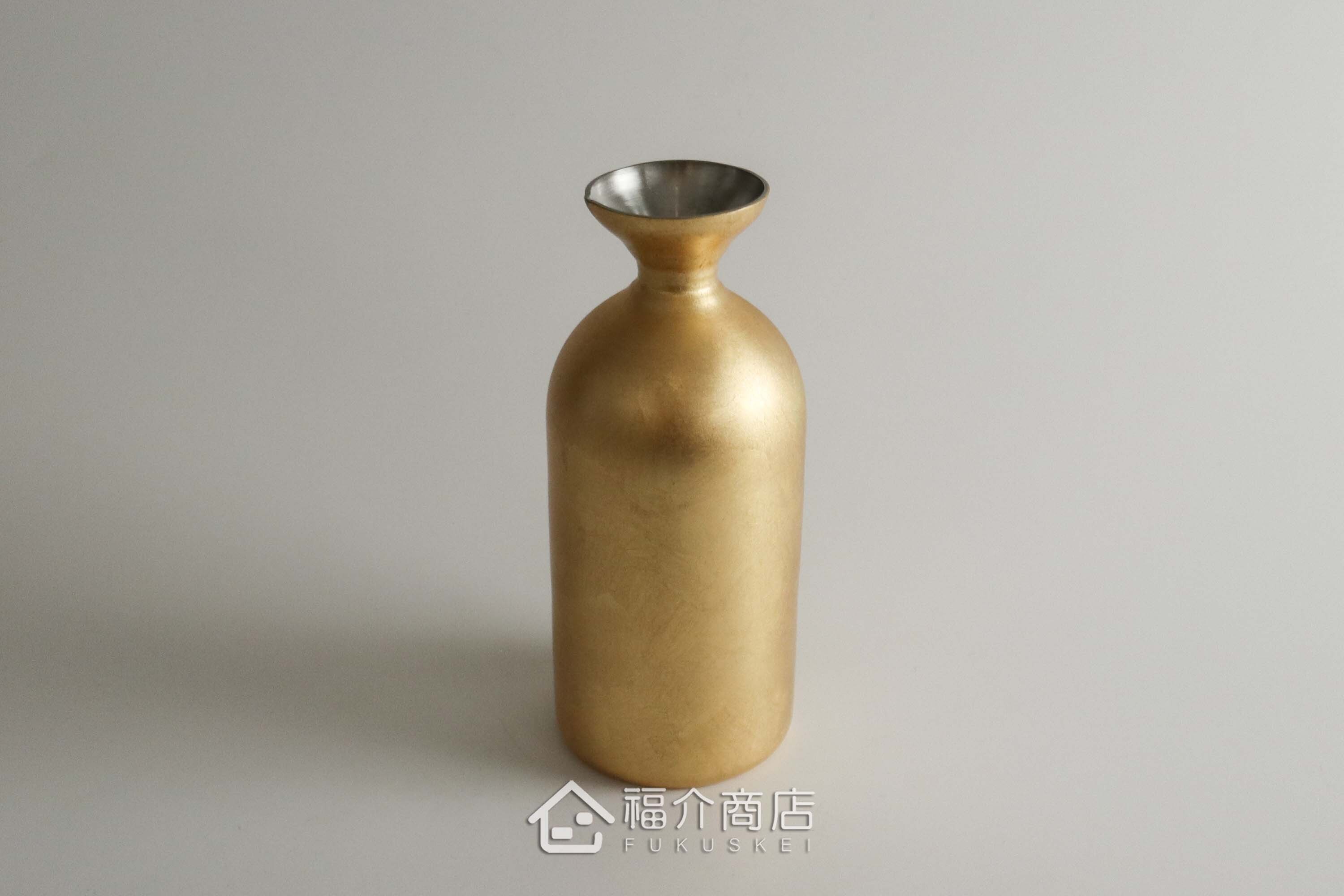 用於盛裝日本清酒用的金箔造型不鏽鋼材質雙層保溫壺