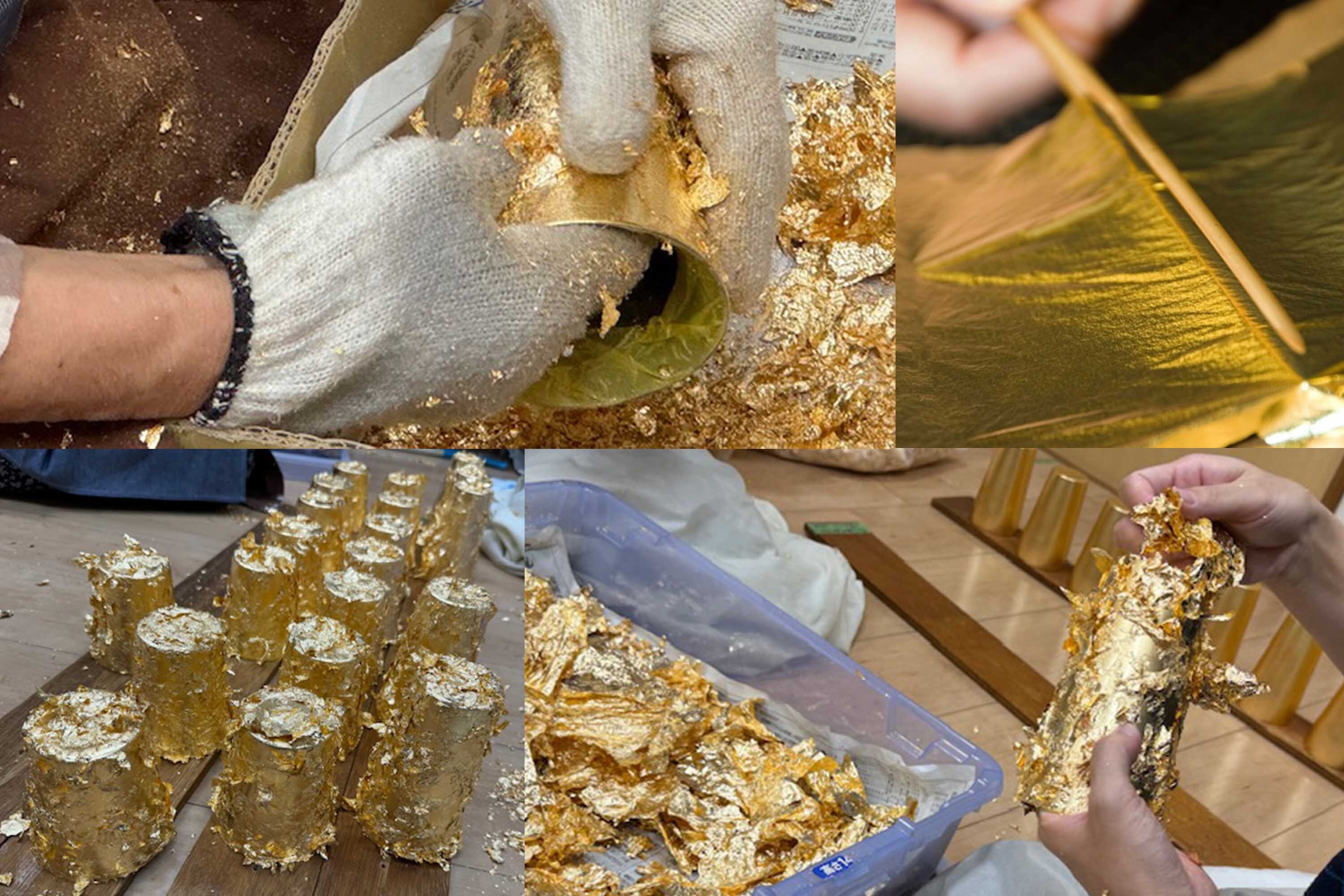 用於盛裝日本清酒用的金箔造型不鏽鋼材質50ml雙層保溫杯