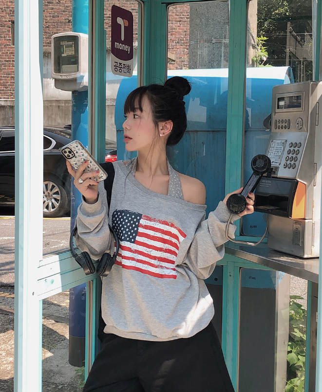 早秋預訂｜USA露肩寬鬆衛衣