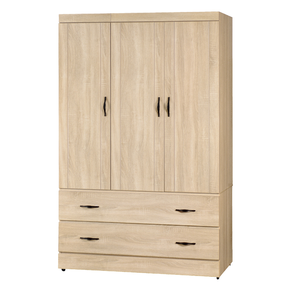 莉卡3.8尺三門二抽衣櫃(兩色可選)