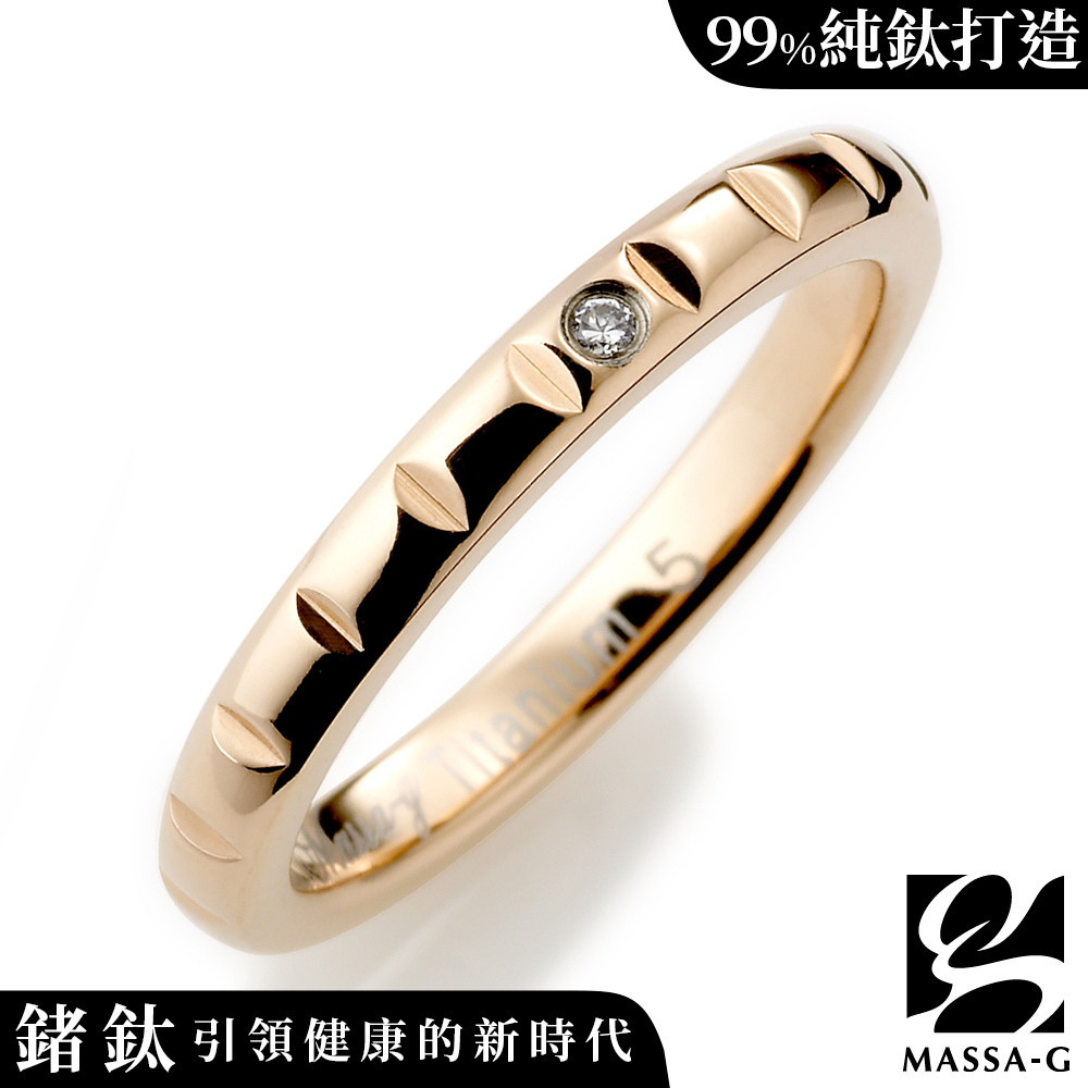 MASSA-G DECO系列【私藏系-晨露】玫瑰金 鈦金戒