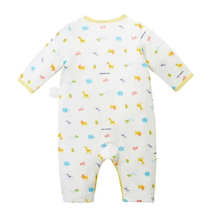 純紗針織紗布排釦長袖連身衣-多色