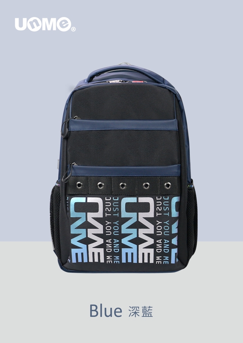 潮酷風格超輕量減壓機能背包L-藍黑(U3290)
