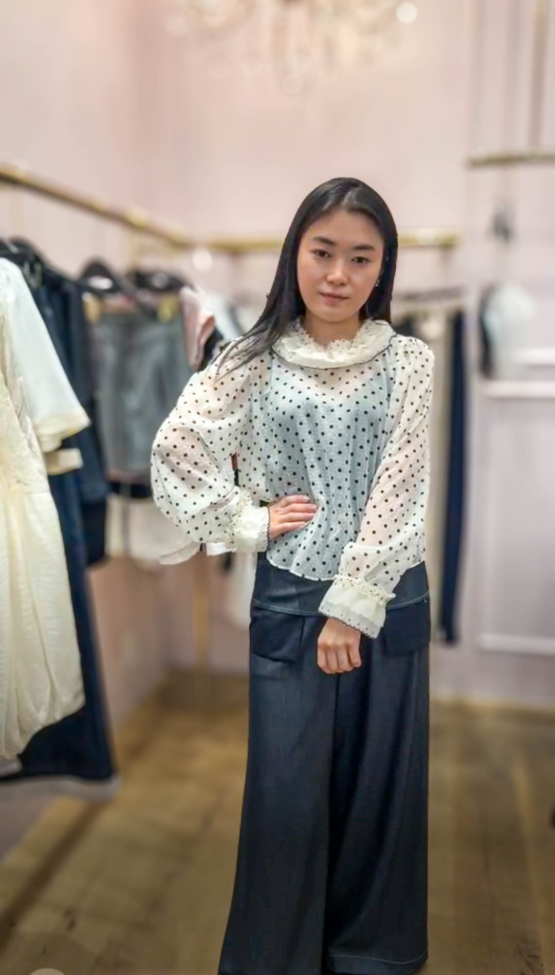 🥰PM_K8060  ▶️小花點點上衣 👉B:102cm L:50cm