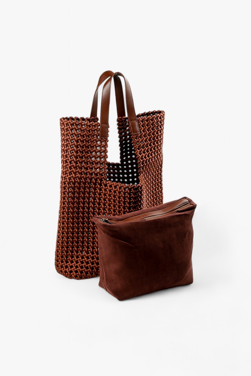 YOYO 編織造型肩背包 咖啡