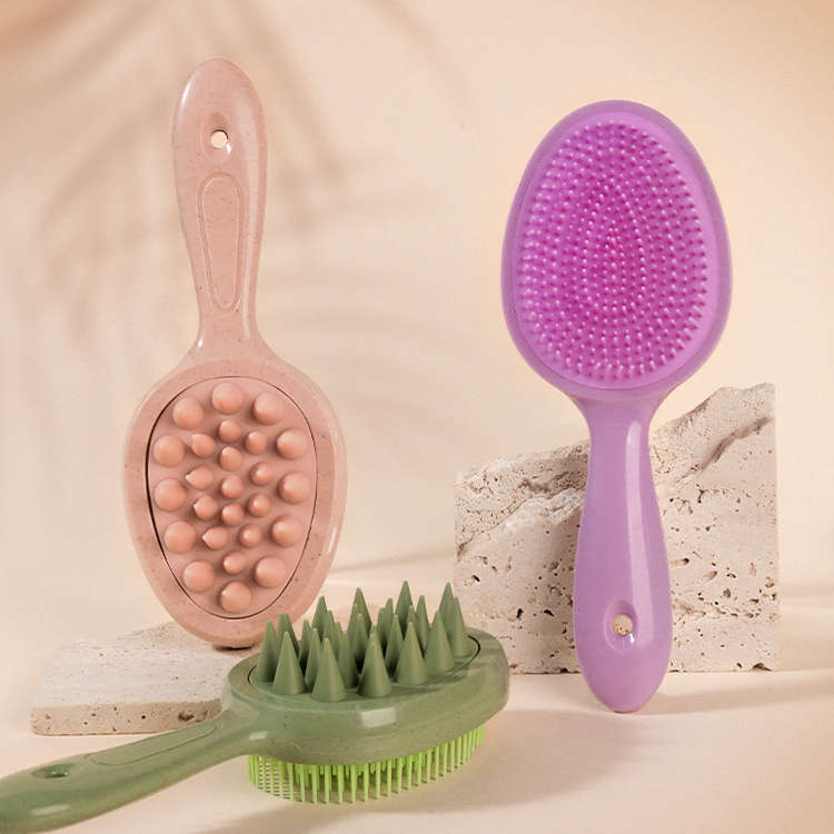 雙面長柄洗頭按摩刷【AJ006】