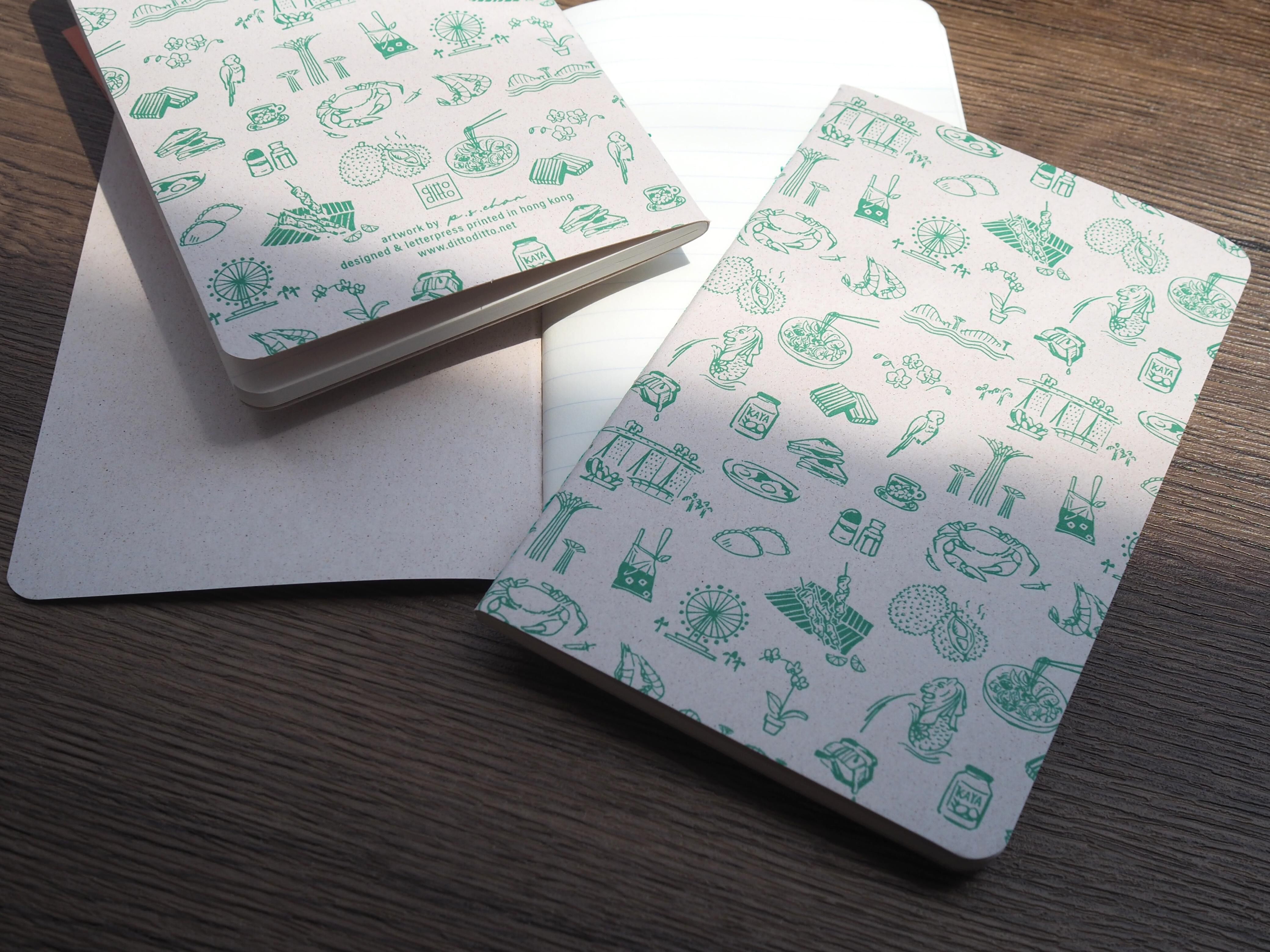 DITTO DITTO 新加坡圖案 - 活版印刷口袋筆記本