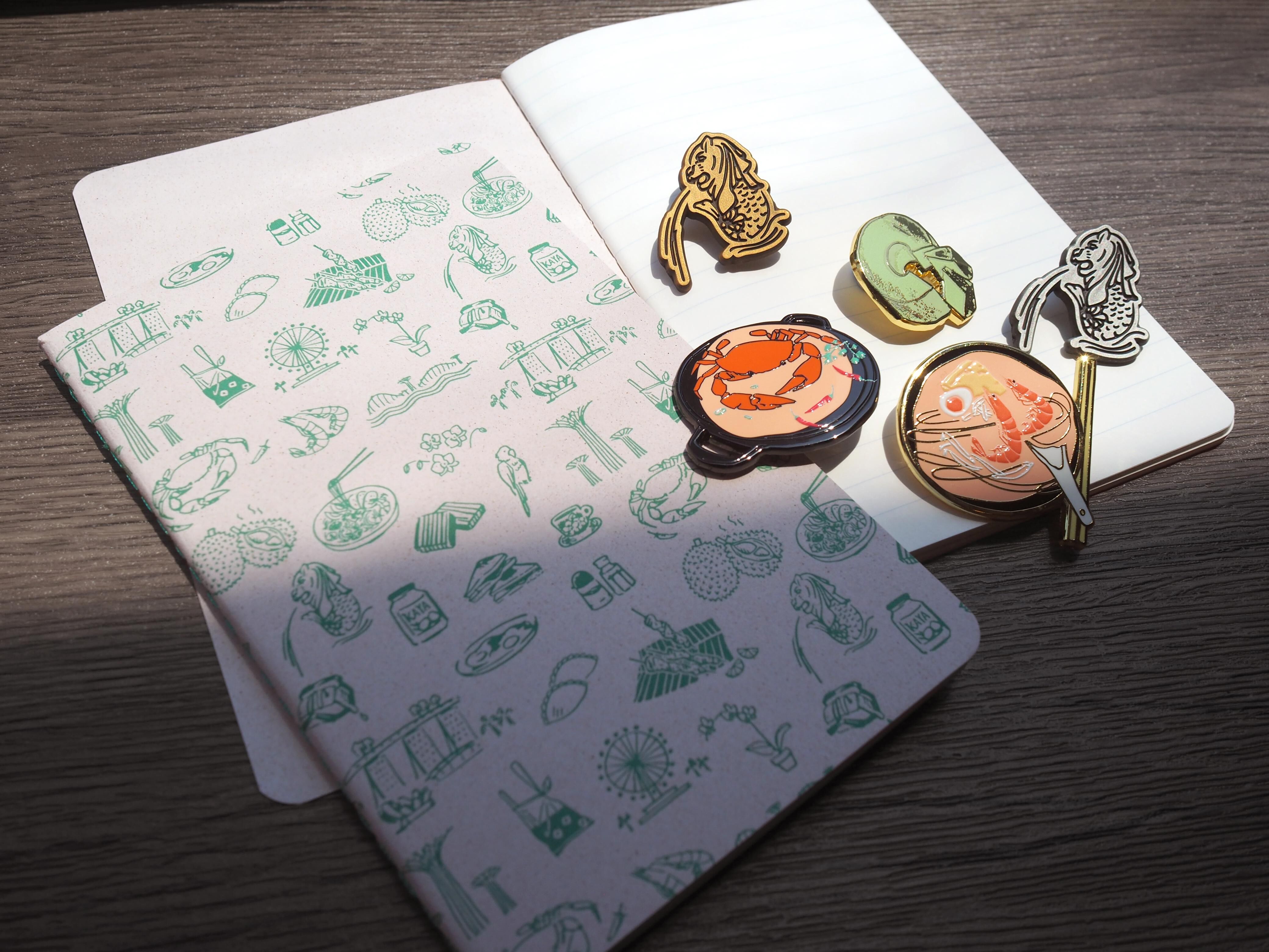 DITTO DITTO 新加坡圖案 - 活版印刷口袋筆記本