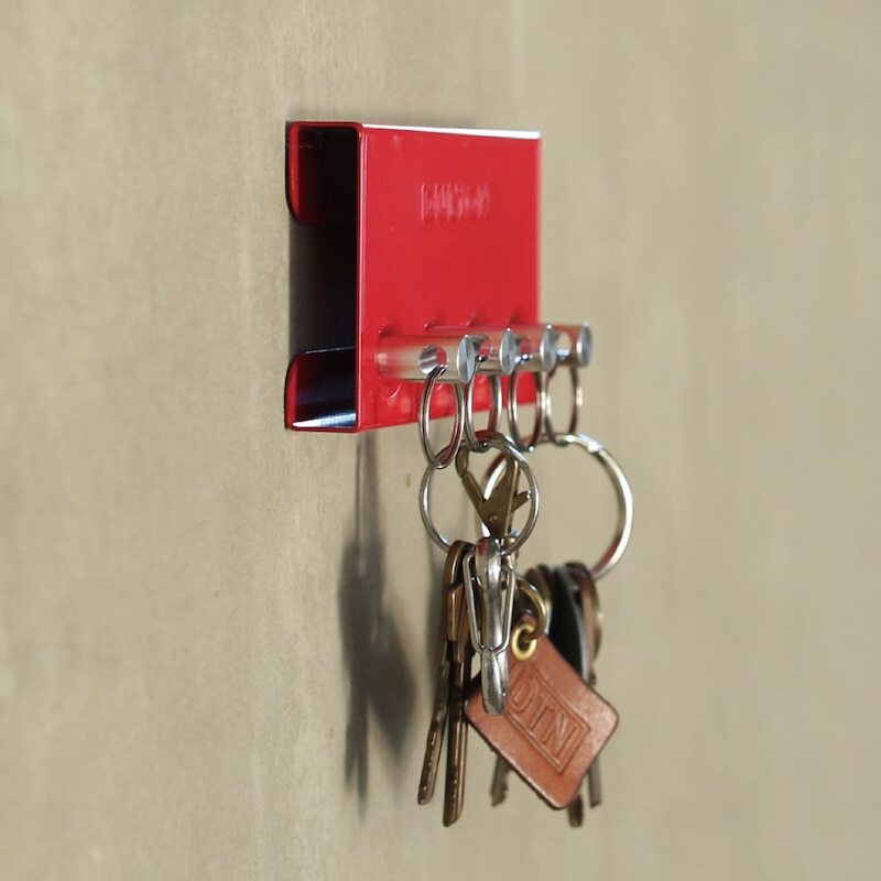 磁性鑰匙收納盒∣工業風系列 紅色∣日本 DULTON