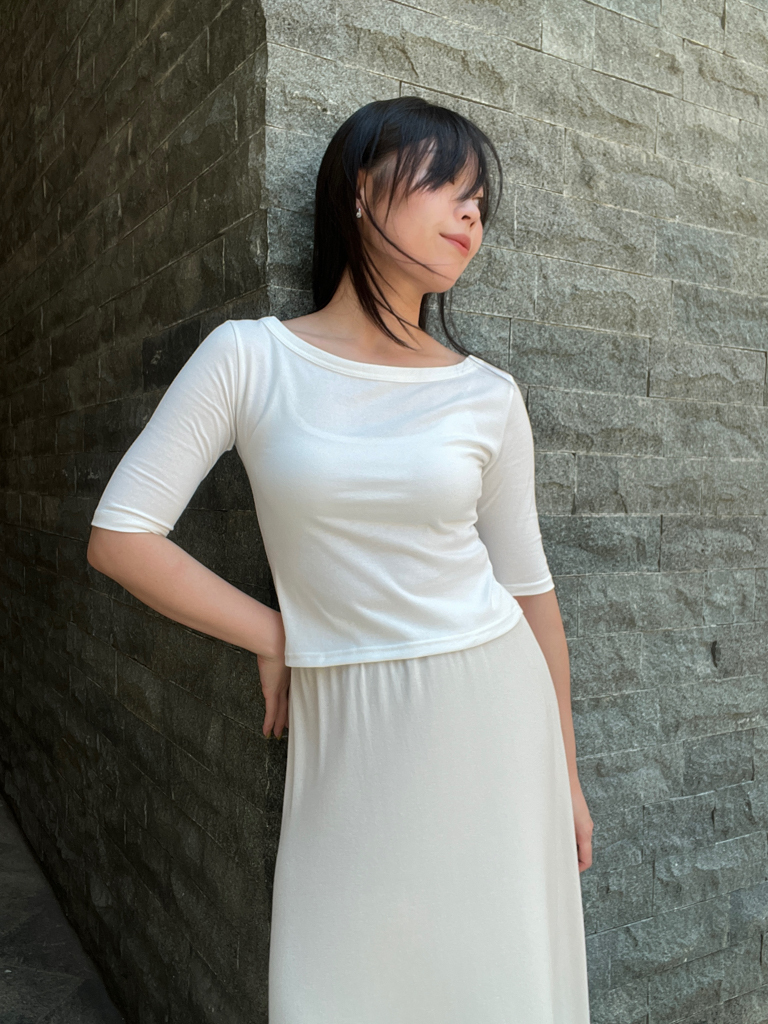 0814一字領短版T