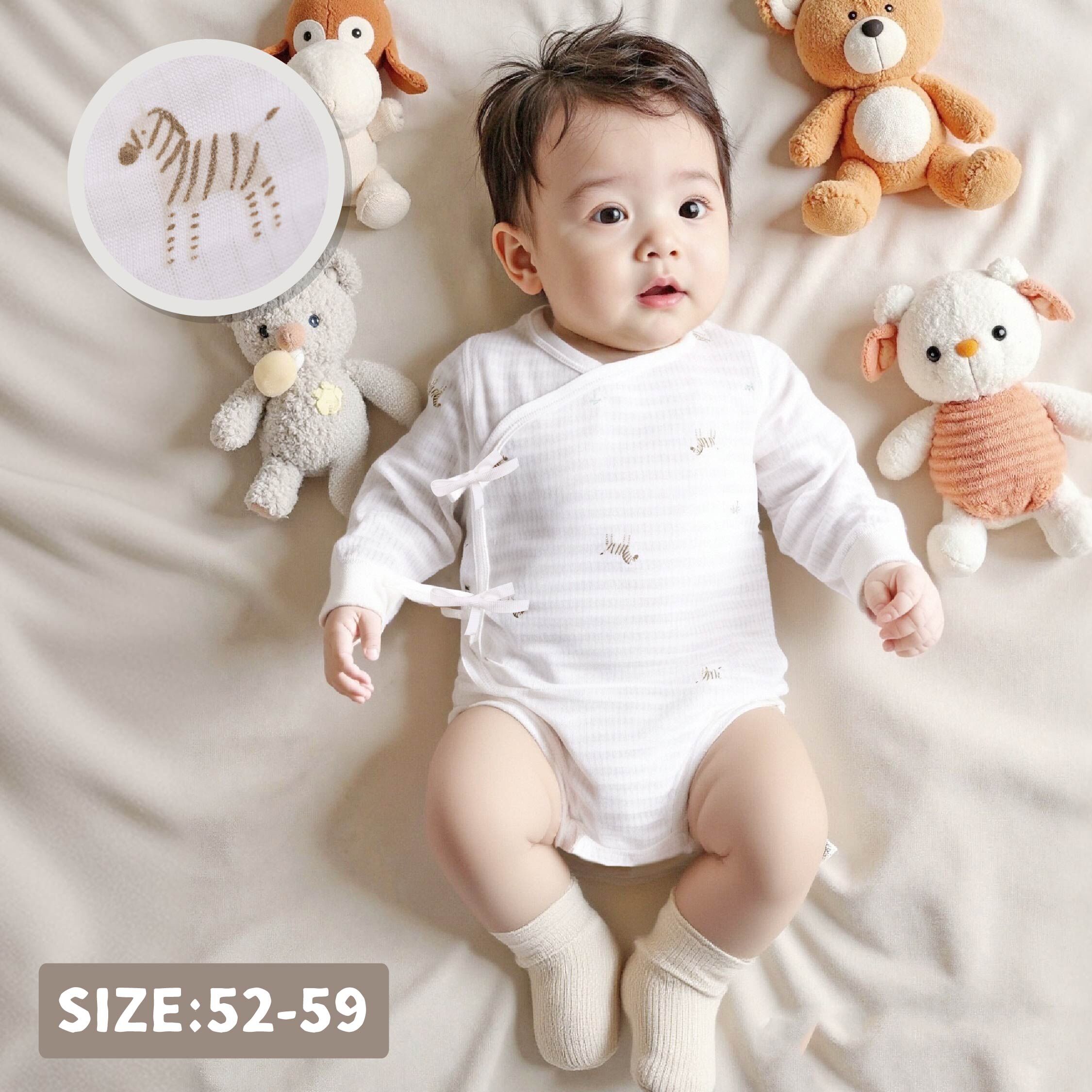 純淨系列【T0010】綠洲小斑馬舒適長袖包屁衣