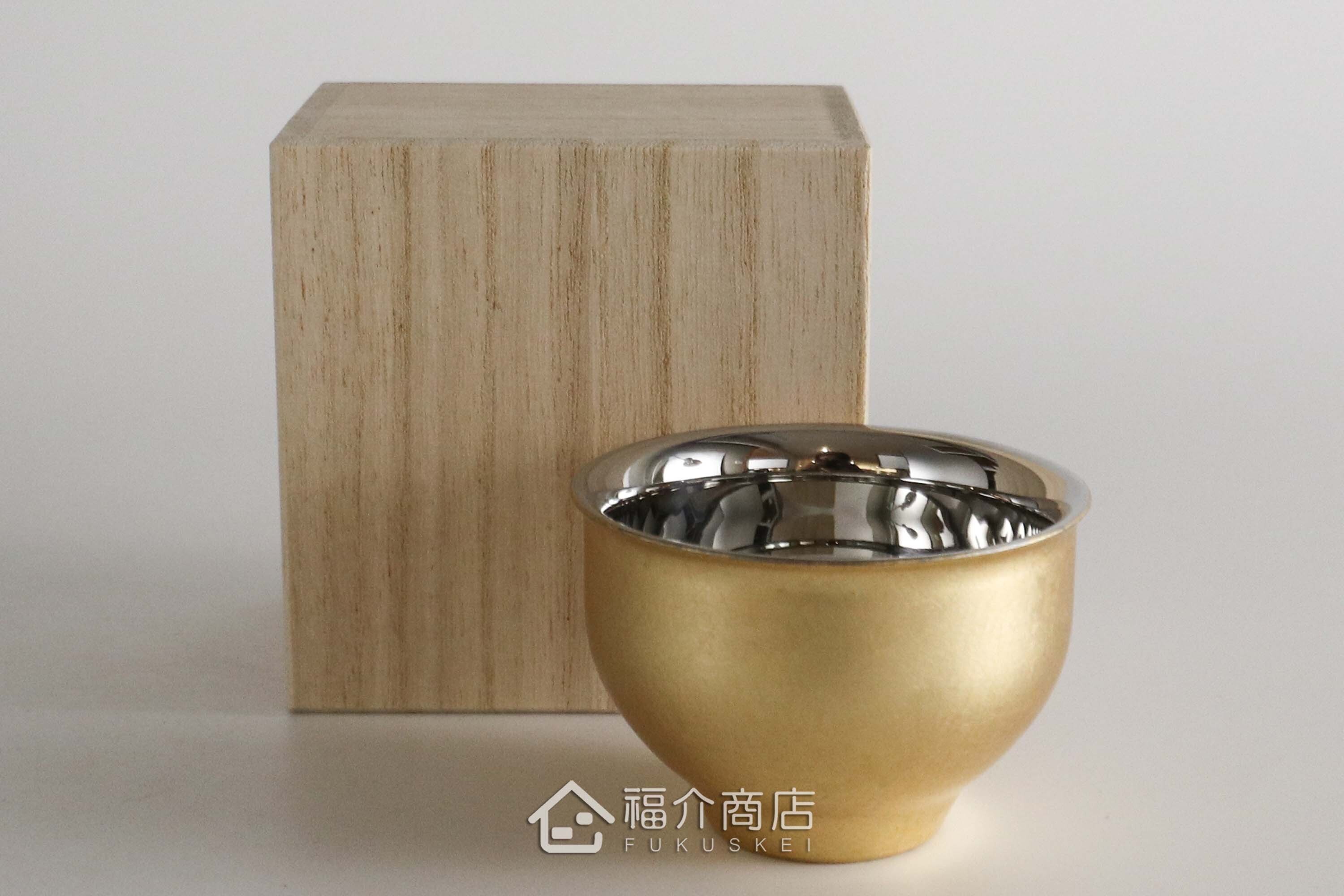 用於盛裝日本清酒用的金箔造型不鏽鋼材質50ml雙層保溫杯