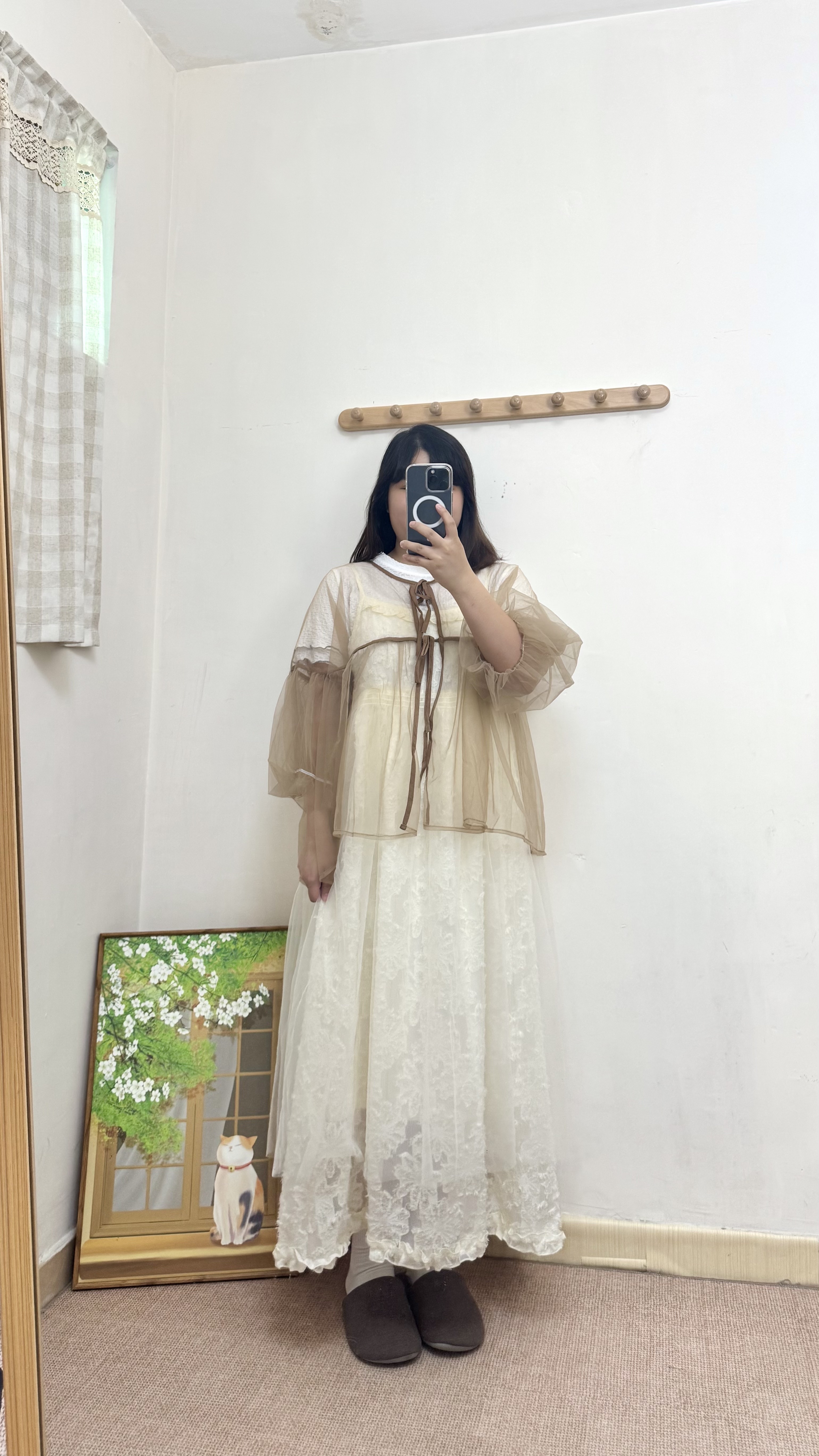 仙氣感up🪄泡泡袖透紗外搭